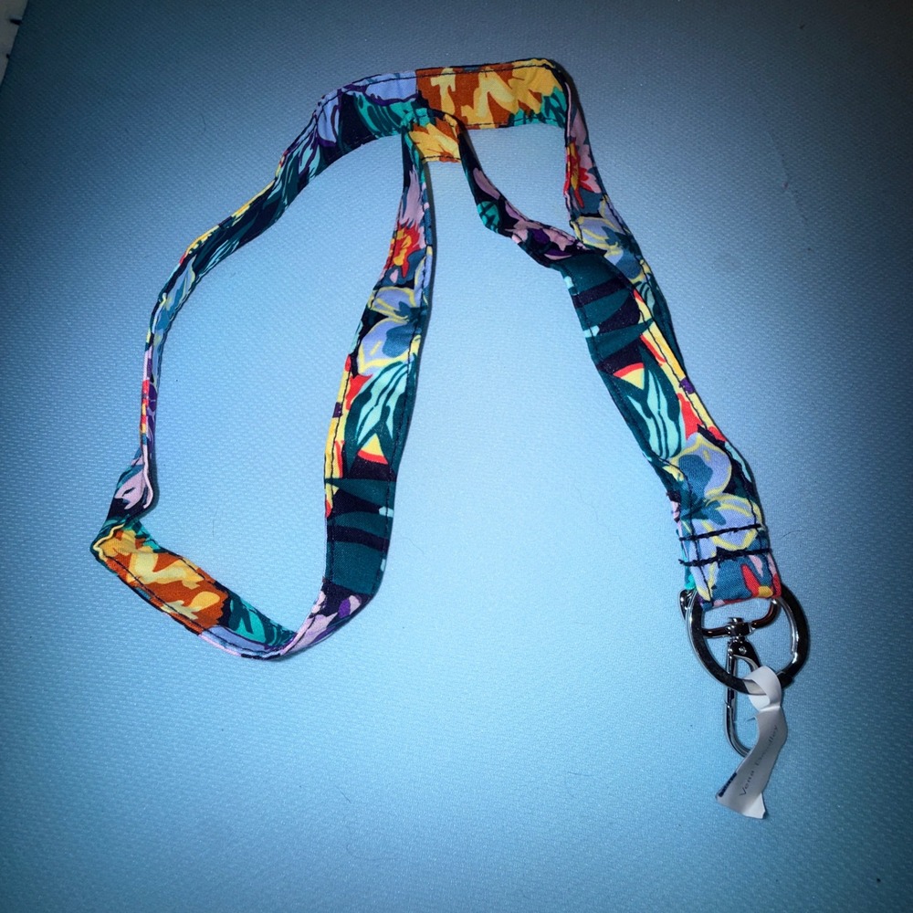 Vera Bradley Lanyard NEW Happy Blooms Floral Wide Cotton